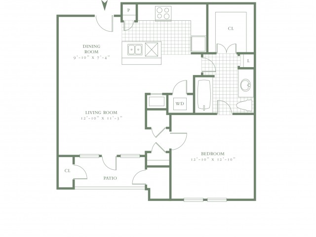 One Bedroom/One Bath - 722sf