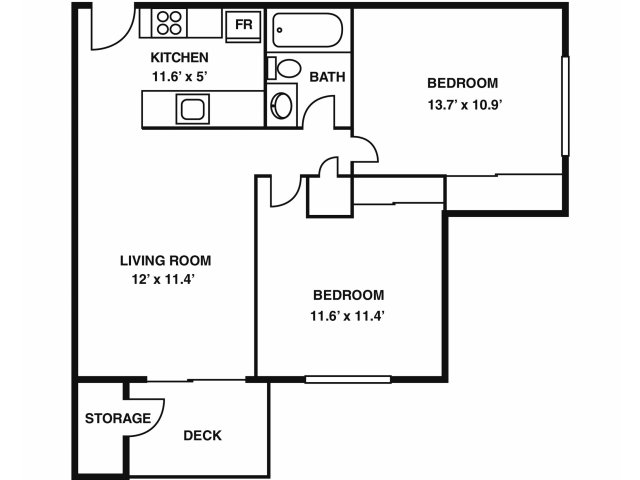 Cabot Crossing Apartments (Closed) - Two Bedroom