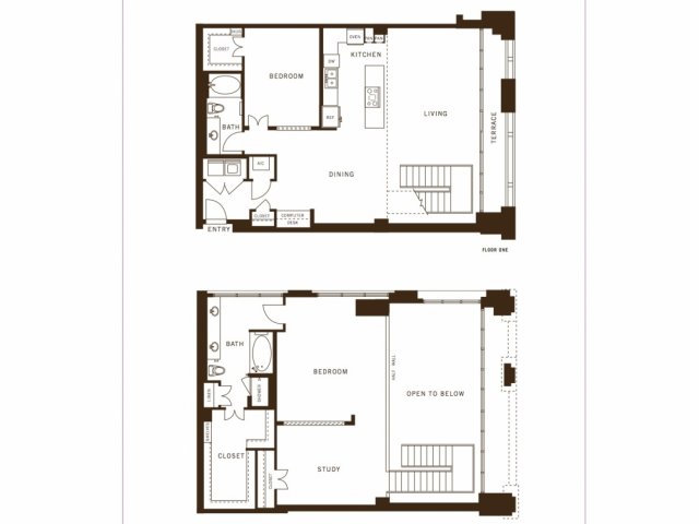 Two bedroom, two bathroom, terrace, living room, dining room, kitchen, two walk in closet, laundry room, utility closet, coat closet, and pantry. 2112 square feet B10 floor plan.