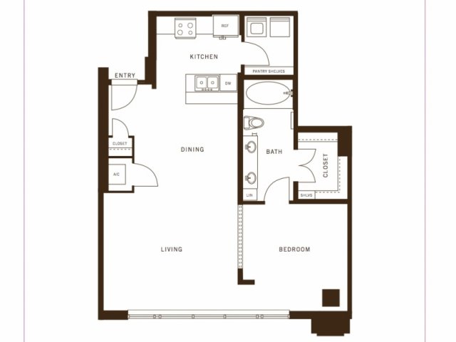 One bedroom, one bathroom, kitchen, living room, pantry , coat closet, walk in closet, laundry room, utility room