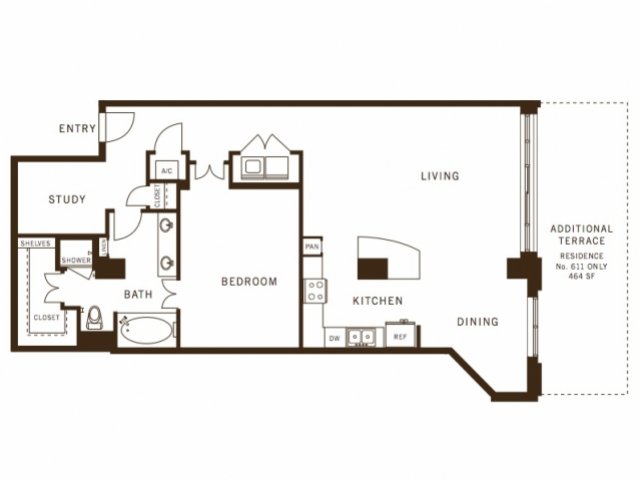One bedroom, one bathroom, kitchen, living room, pantry , coat closet, walk in closet, laundry room, utility room,