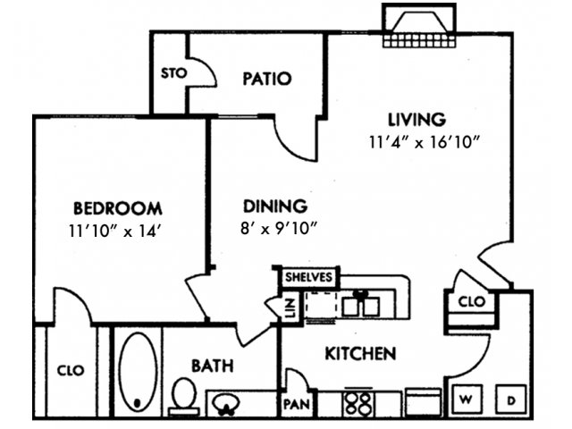 A2 1/1 776 SqFt
