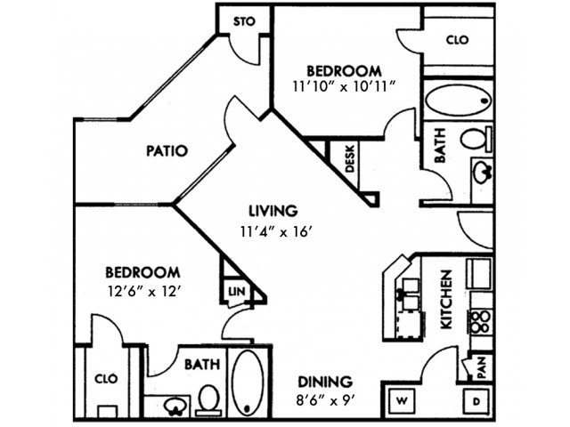 Escalante Apartment Homes, B1 Floor Plan
