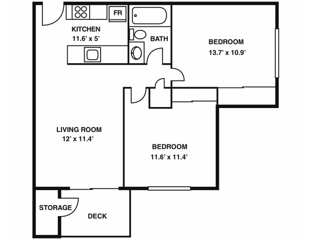 Cabot Crossing Apartments (Closed) - 2 Bedroom Classic