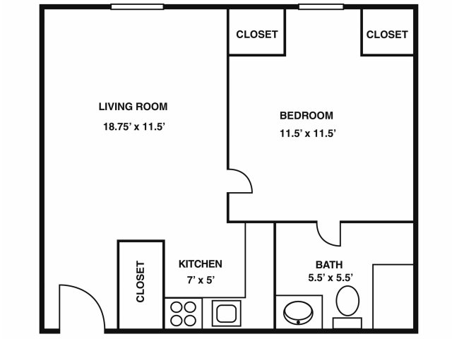 Cabot Crossing Apartments (Closed) - One Bedroom (Third Floor)