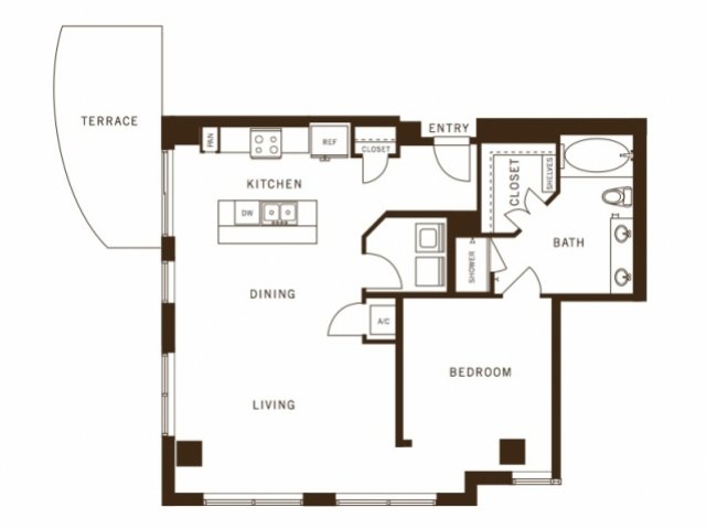 One bedroom, one bathroom, kitchen, living room, pantry , coat closet, walk in closet, laundry room, utility room