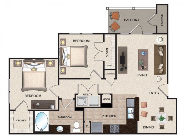The Grove at Waterford Crossing (Moved to RC) - Banyan - 2 BR / 1 BA