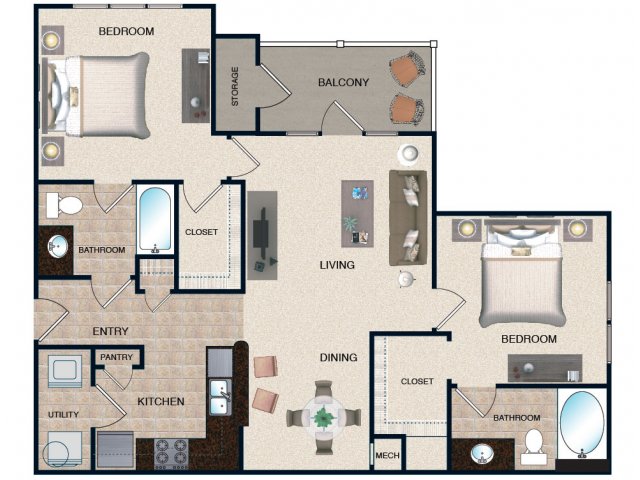 The Grove at Waterford Crossing (Moved to RC) - Beech - 2 BR / 2 BA