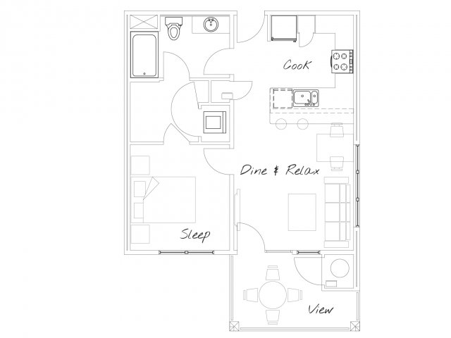 Watermark on Mainstreet (Closed) - 1 bed/ 1 bath 1a