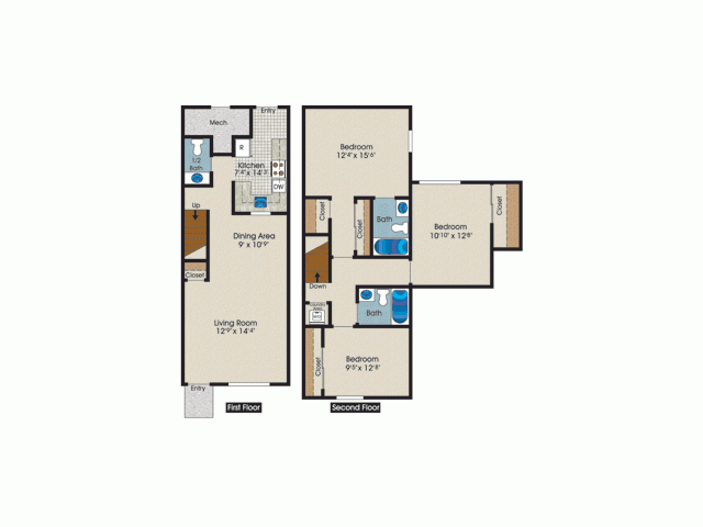 Three Bedroom Townhome that is newly renovated. Consists of stainless steel appliances, granite breakfast bar, new cabinets, washer/dryer in unit, new flooring, and new painting.