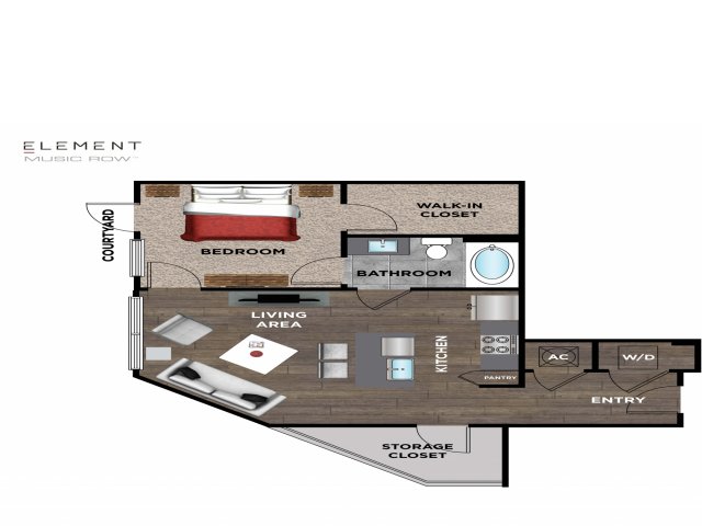 Element Music Row (Moved to RC) - 1 BR / 1 BA - B1A