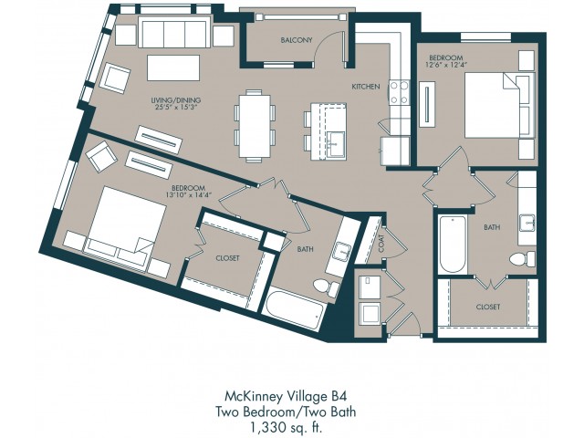 Apartments For Rent In McKinney TX | Floor Plan 2