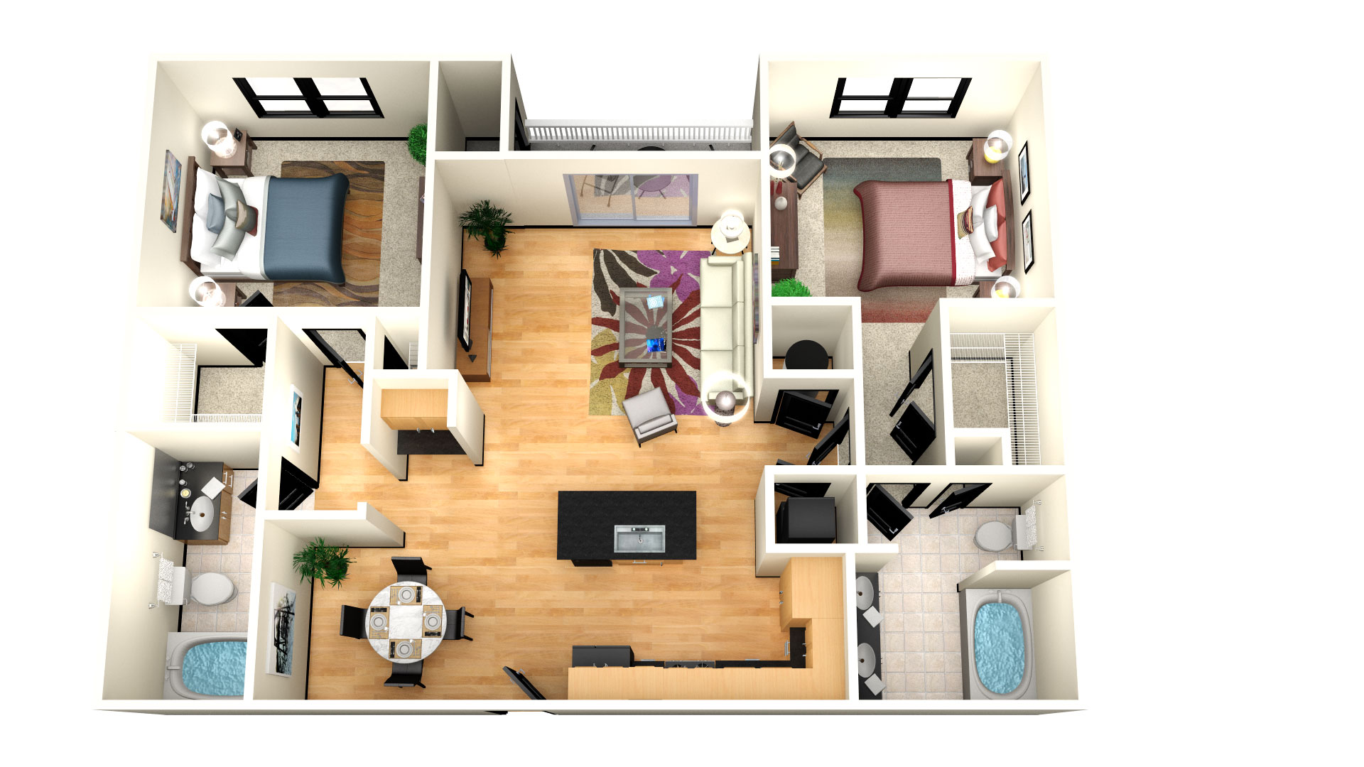 2 bedroom 2 bathroom