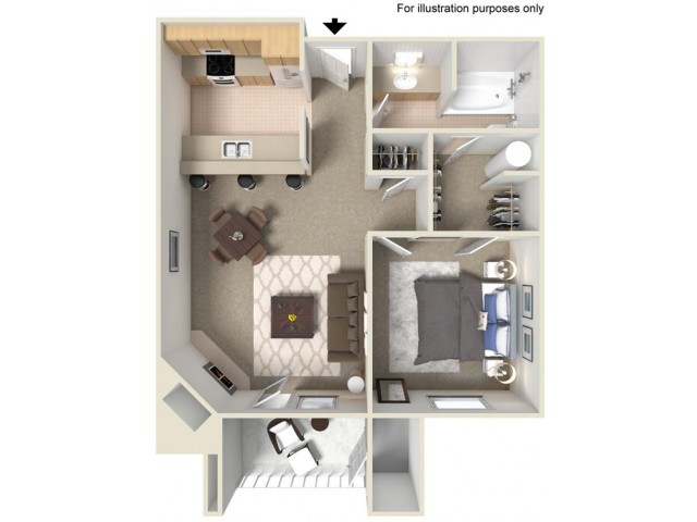 Dunwoody Courtyards - 1 Bed 1 Bath, Patio A1