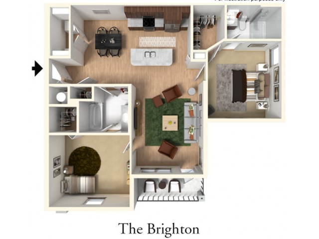 Two Bedroom Two Bath l Brighton Layout l High Ridge Landing