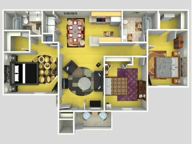 3 Bedroom 2 Bathroom w/ Balcony