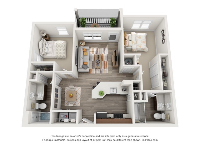 Sorrento 924 Square Feet Two Bedroom | Two Bathroom
