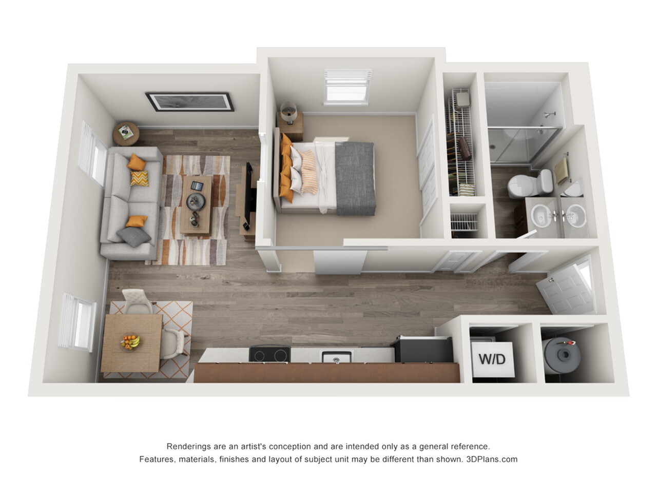 Lucca 574 Square Feet One Bedroom Studio