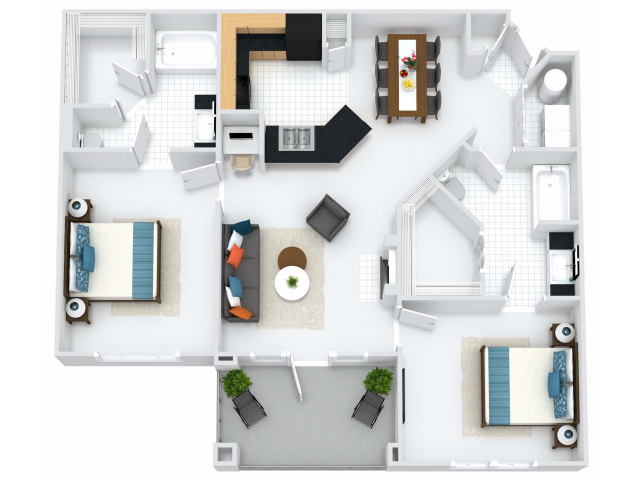 Bristol 2BR/2BA 1083 square feet