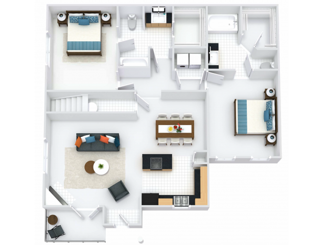 Dorchester 2BR/2BA 1220 square feet