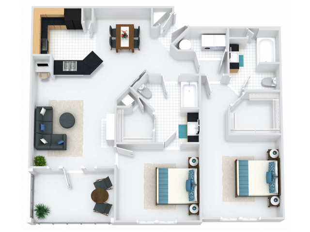Knightsbridge 2BR/2BA 1148 square feet