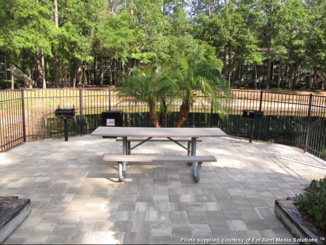Grill at the pool at our Northlake Apartments for rent in Jacksonville FL