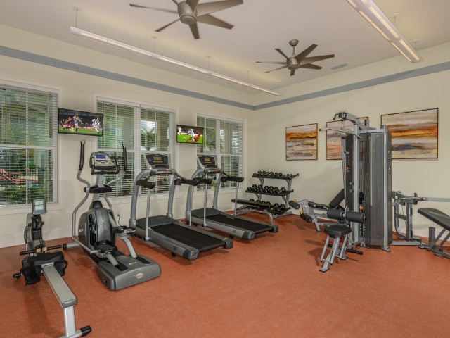 24-Hour Fitness Center with Elliptical, Treadmills, Free Weights, Universal Weight Machine in Kissimee, FL l Monterey Pointe