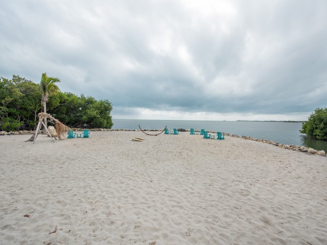 Private beach with chairs