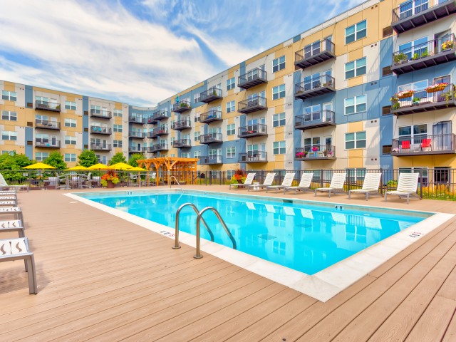 Image of Heated pool and sundeck for Wheaton 121 Apartments (Closed)