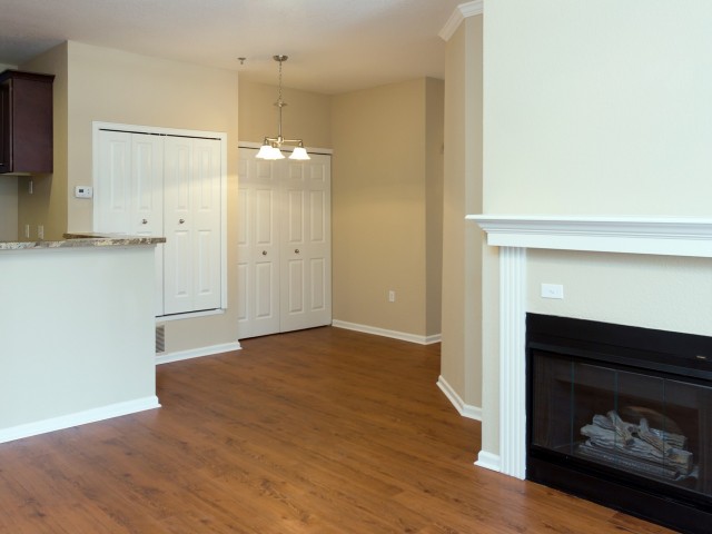 interior living room with fireplace