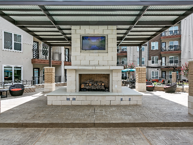 Courtyard fireplace