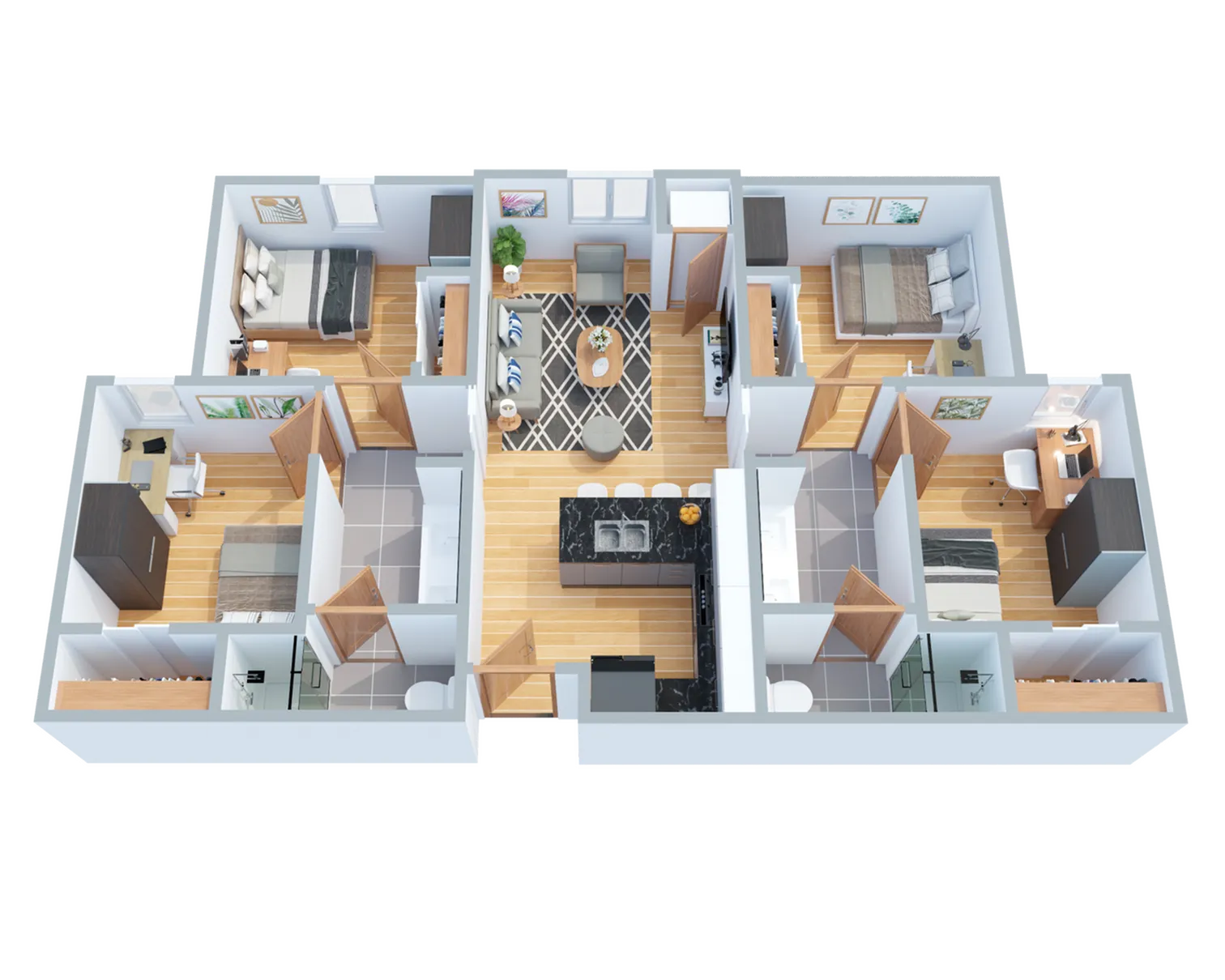 Four Bedroom Floor Plan