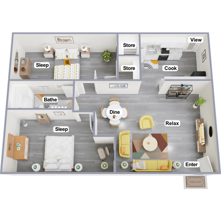 2x1 2 Bed Apartment Candler Village