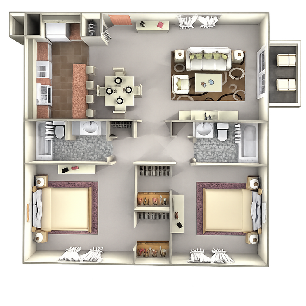 2x2 floorplan