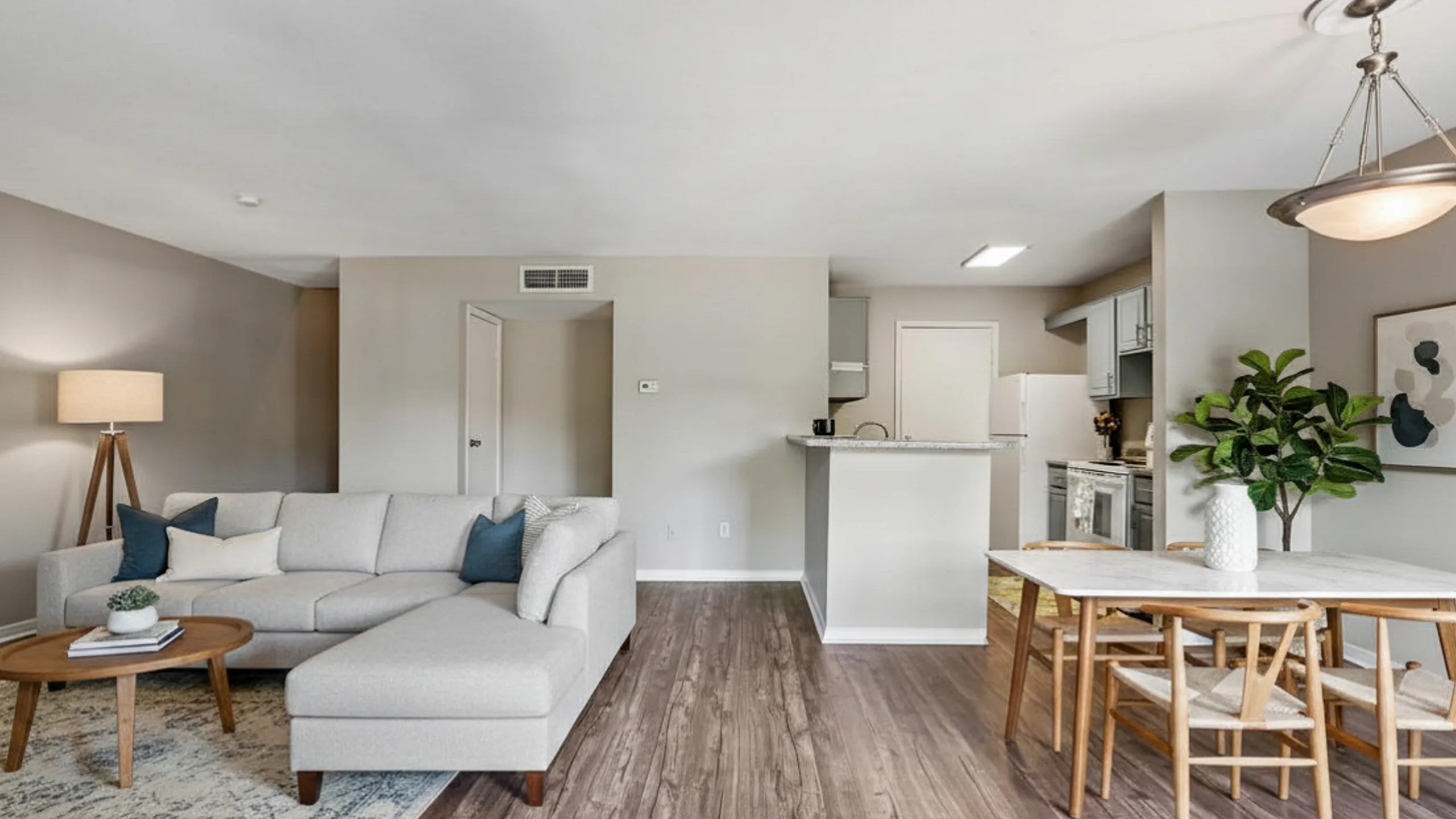 Carmel Creek Interior Kitchen and Living Room Area