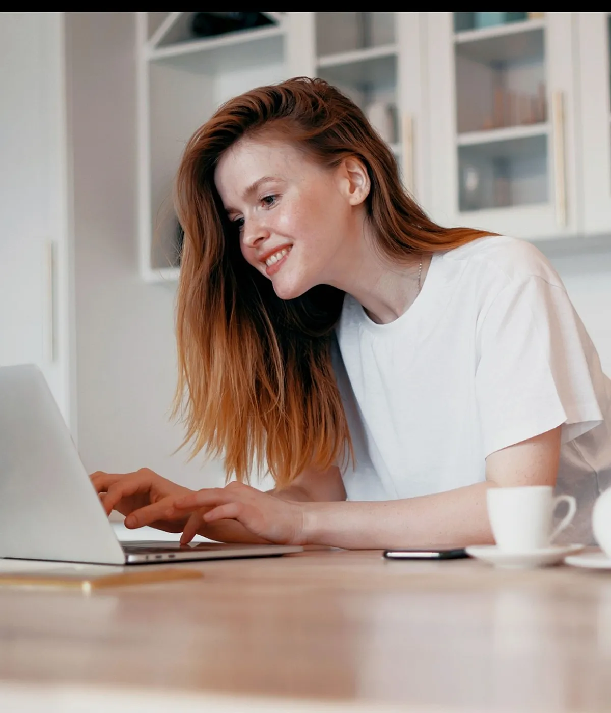 Woman working on computer