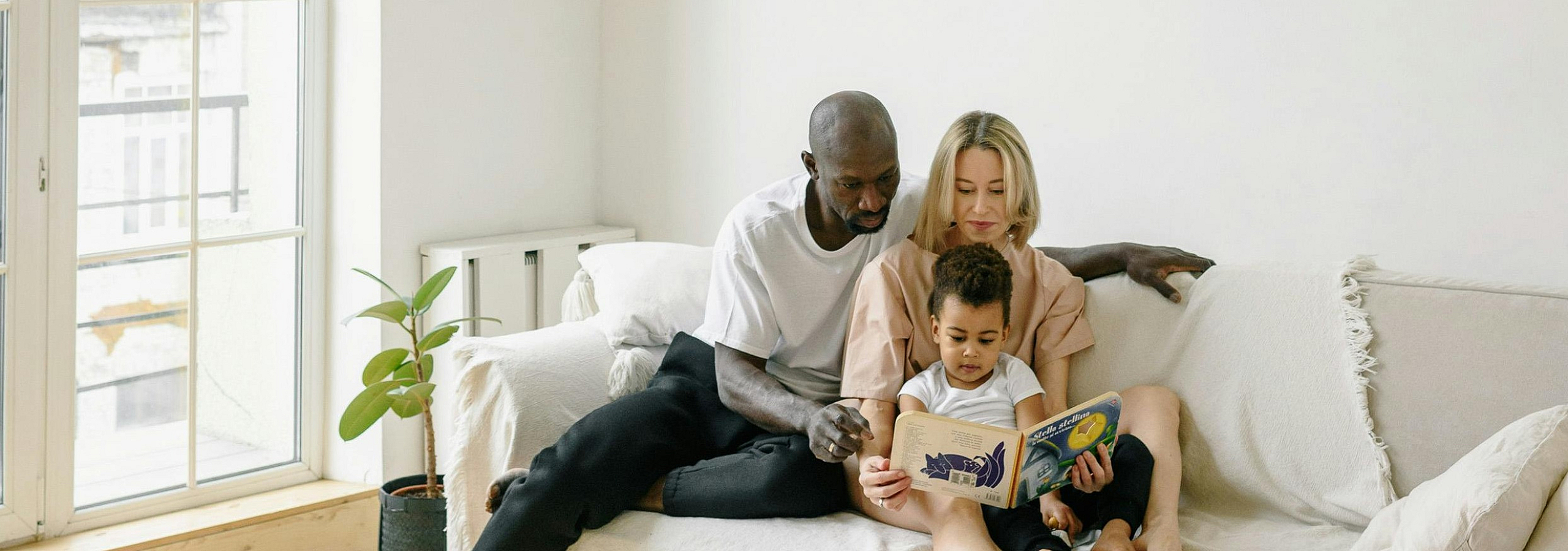 family reading book