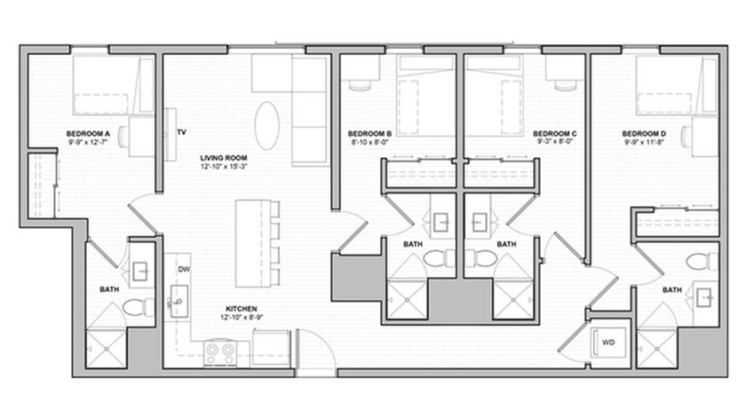 4 Bed, 4 Bath Plus floor plan
