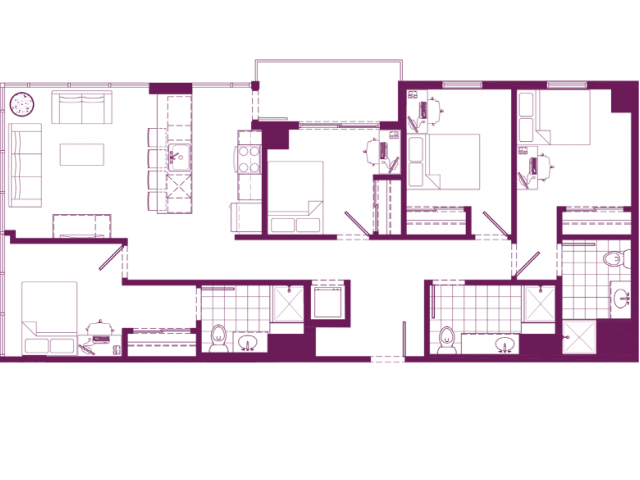 4 Bed, 3 Bath Deluxe floor plan