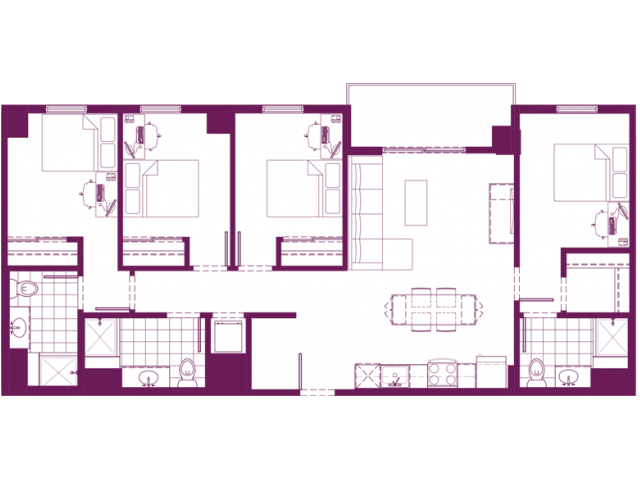 4 Bed, 3 Bath Classic floor plan