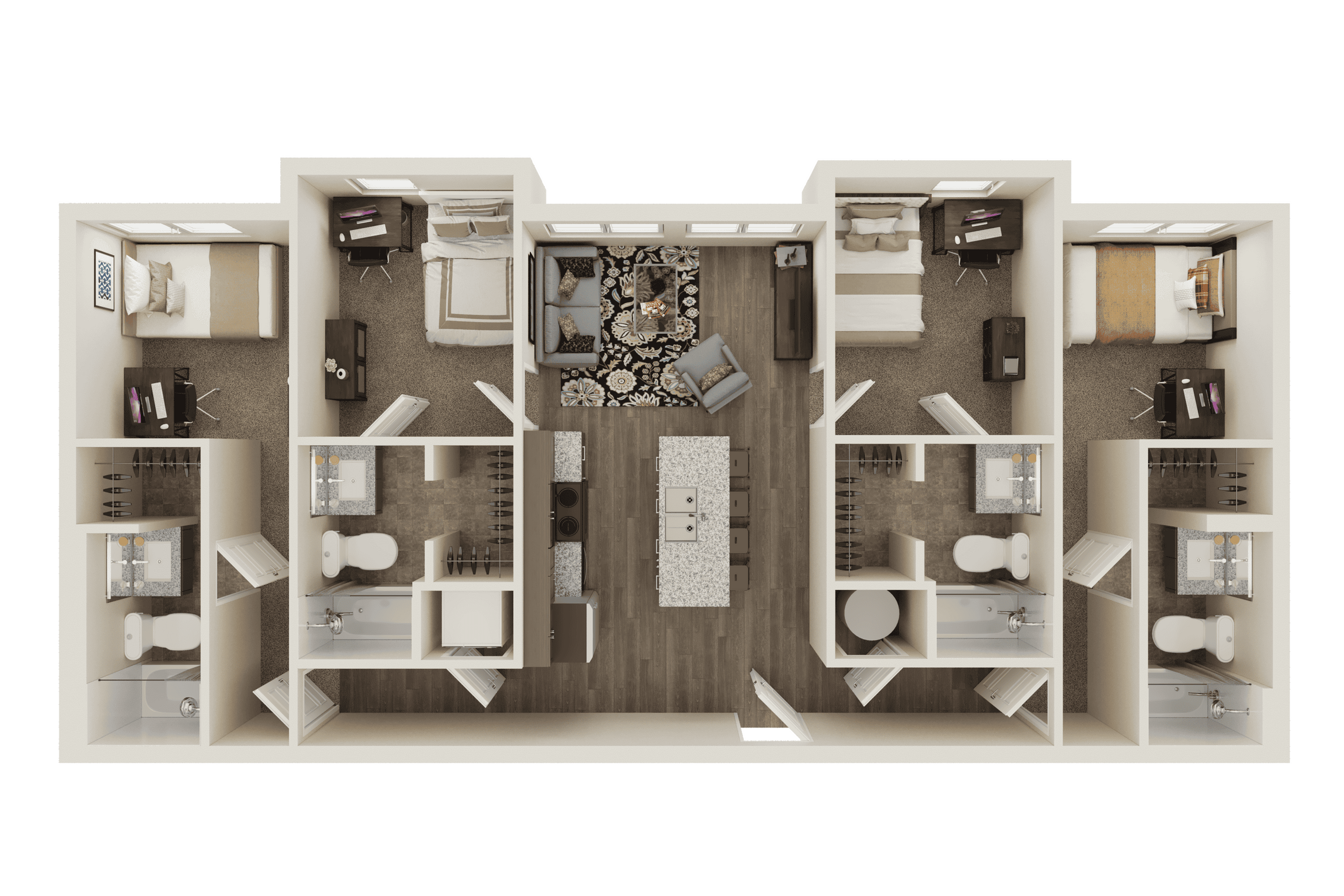4 Bed, 4 Bath Classic B floor plan