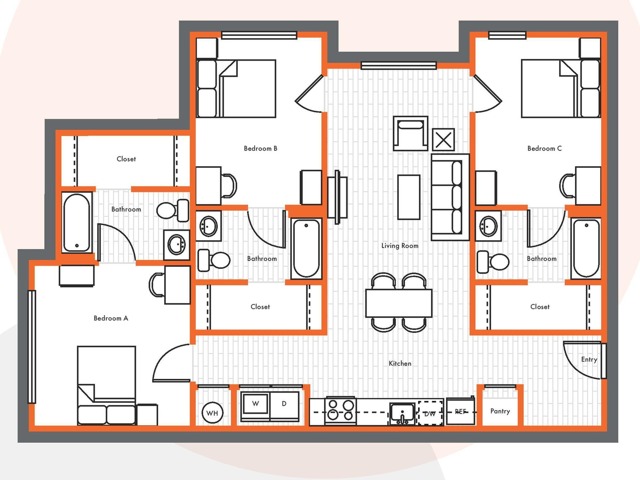 3 Bed, 3 Bath Plus floor plan