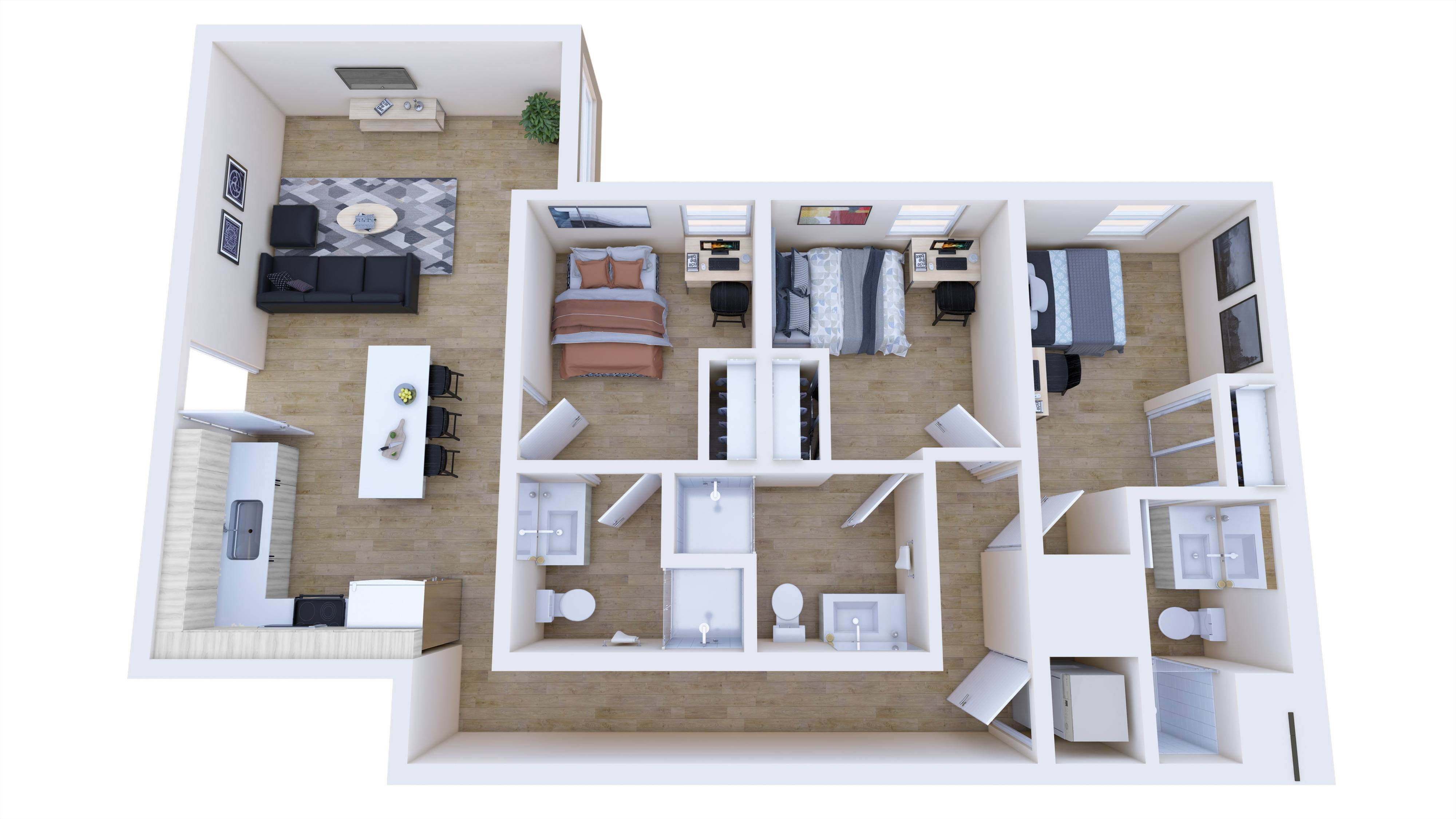 3 Bed, 3 Bath Classic floor plan