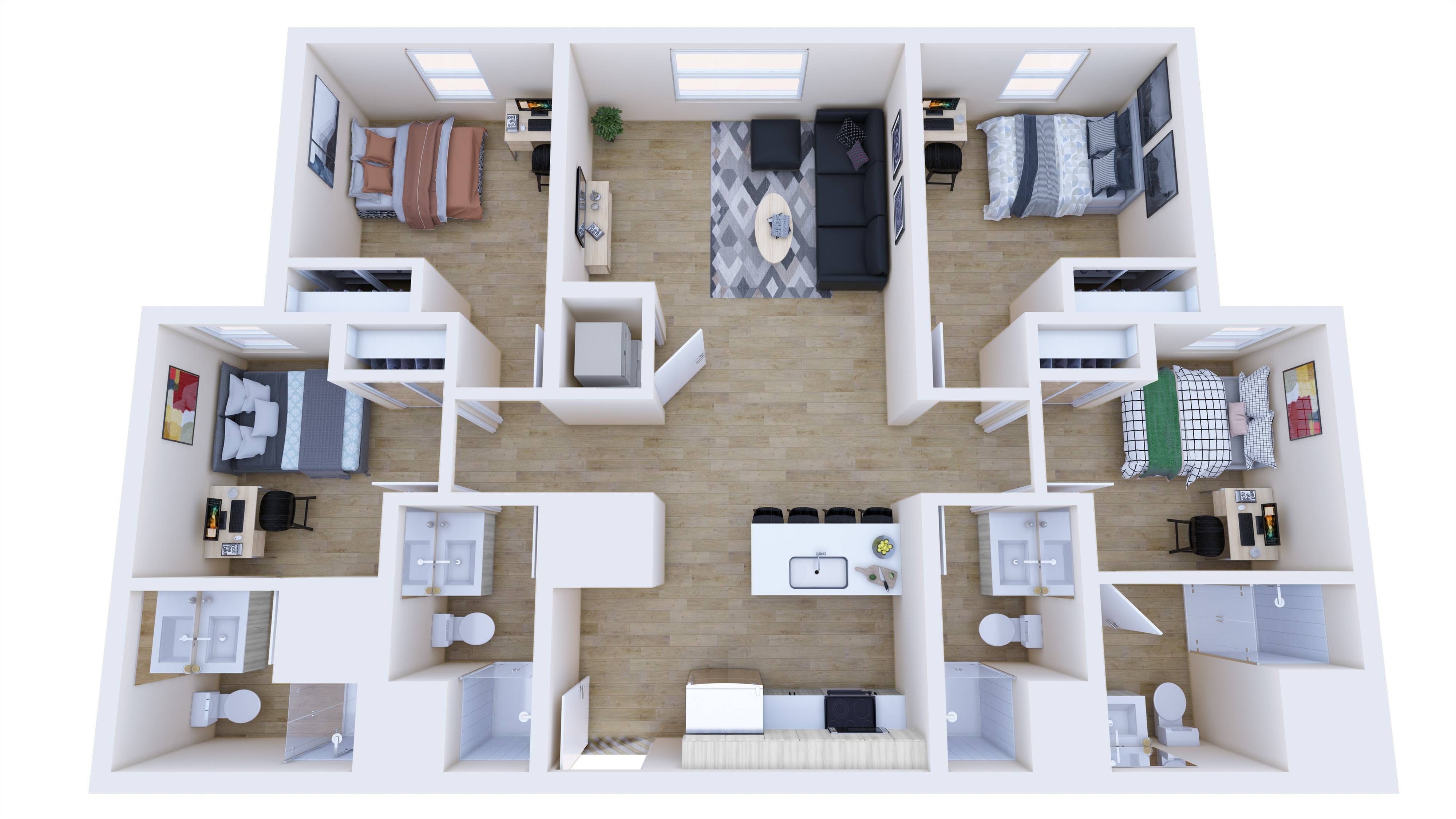4 Bed, 4 Bath Classic floor plan