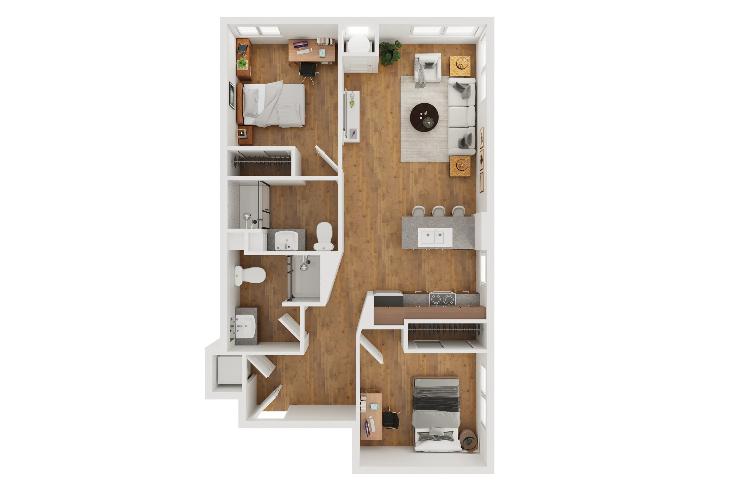 2 Bed, 2 Bath Plus floor plan