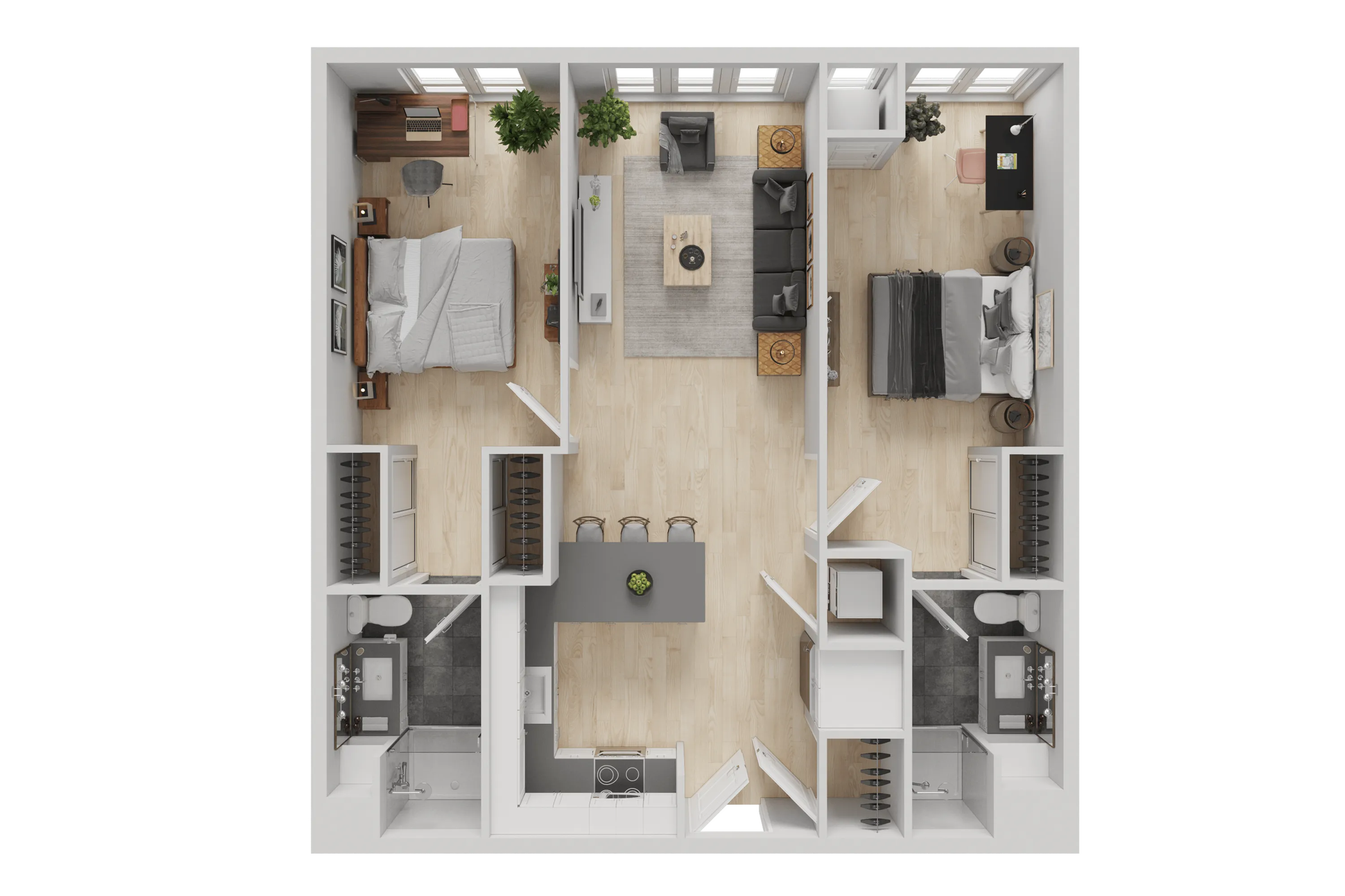 2 Bed, 2 Bath Plus floor plan