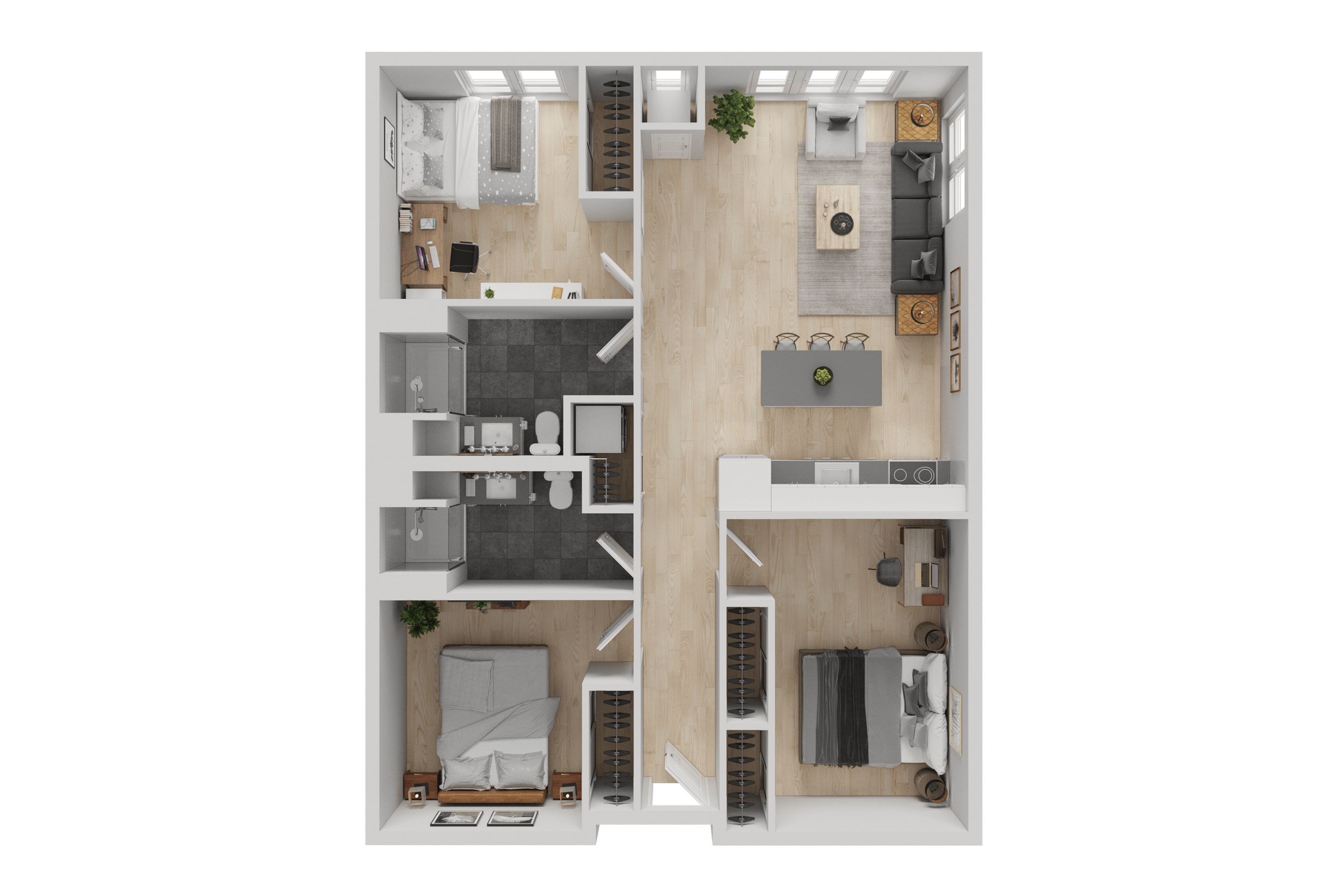 3 Bed, 2 Bath Classic floor plan