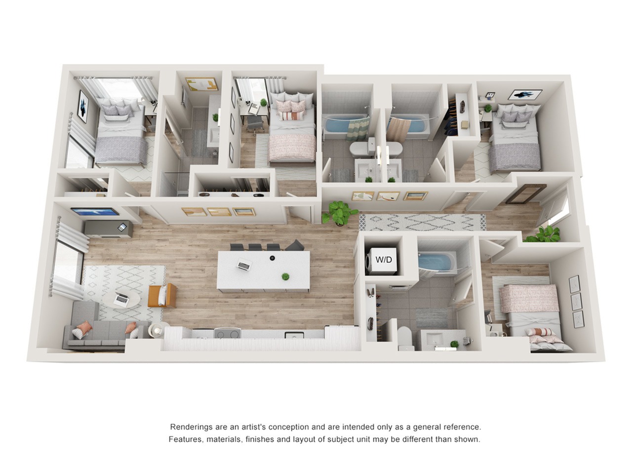 4 Bed, 4 Bath Deluxe floor plan