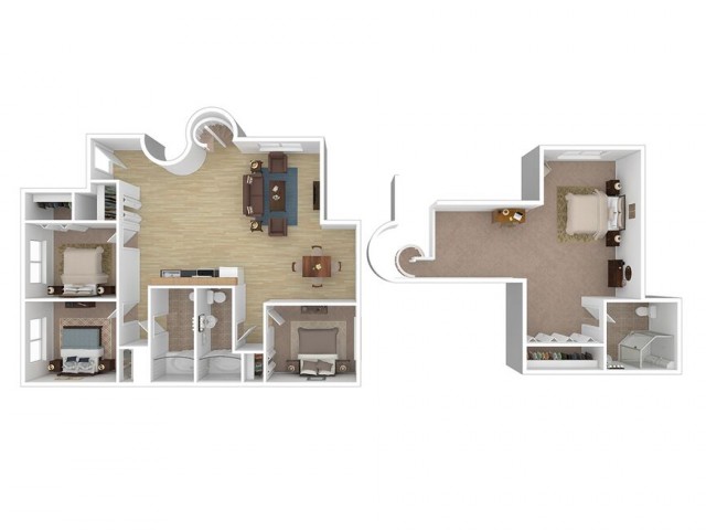 4 Bed, 3 Bath Loft floor plan