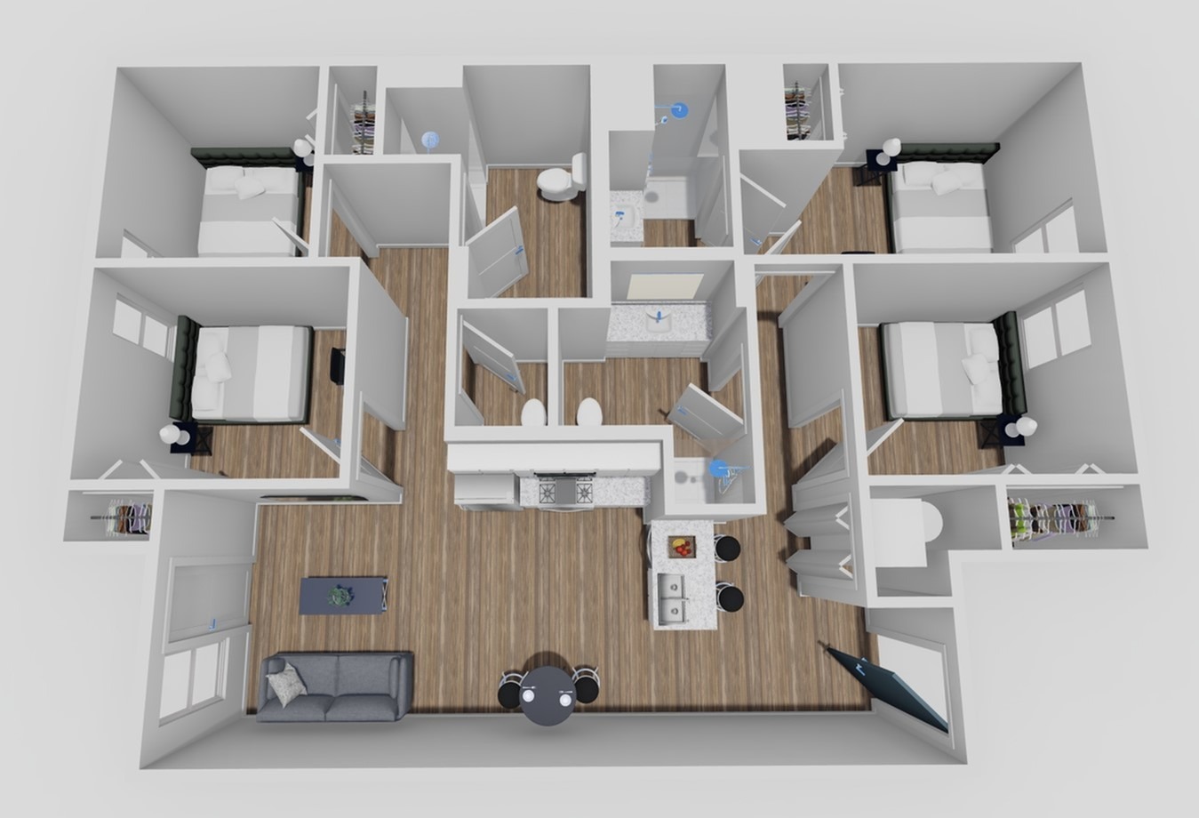4 Bed, 3.5 Bath floor plan
